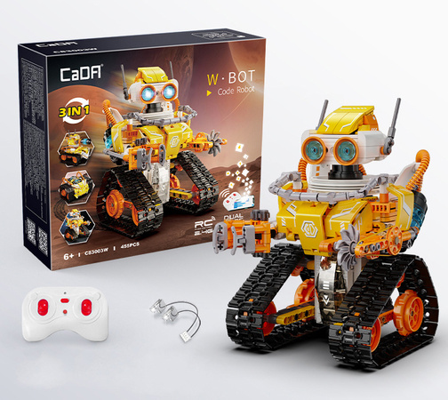 Klocki konstrukcyjne CaDA model robot W.Bot zdalnie sterowany Code Robot RC 3w1 455 elementów 