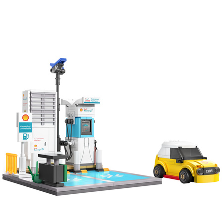 Klocki Konstrukcyjne CaDA Budynek Shell Stacja do ładowania samochodów 308 elementów