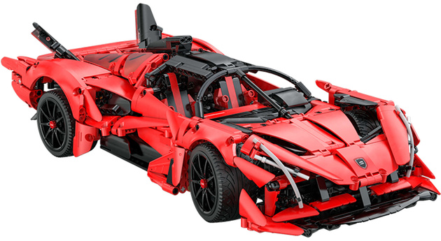 Klocki konstrukcyjne CaDA Zdalnie sterowany duży samochód sportowy 47 cm Auto z napędem Power System Pro APE Supercar Światło LED RC 1823 elementy