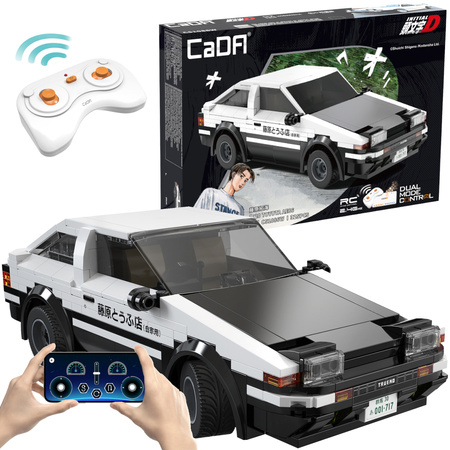 Klocki Konstrukcyjne CaDA Białe Zdalnie Sterowany auto Toyota Trueno AE86 Samochód miejski Initial-D 325 elementów RC Dual Mode C51086W