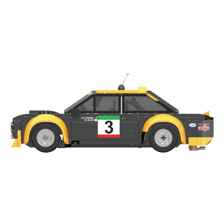 Klocki konstrukcyjne CaDA Samochód zdalnie sterowany Auto wyścigowe 20 cm Czarny Fiat Abarth 131 Pojazd 216 elementów RC Dual Mode