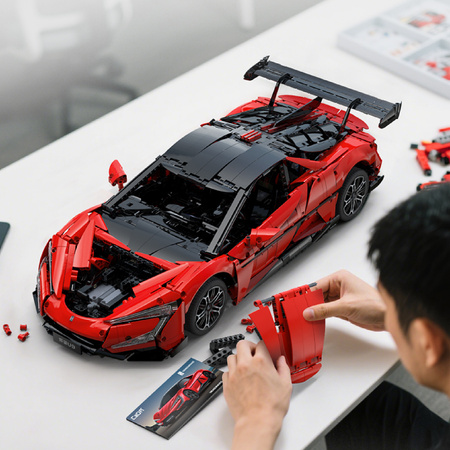 Klocki konstrukcyjne CaDA wyścigówka Samochód wyścigowy zdalnie sterowany Aplikacją Klocki BYD YangWang U9 Auto sportowe 3671 elementów