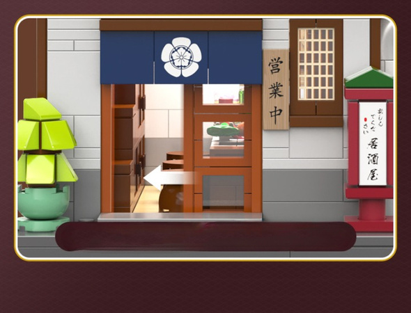 Klocki Konstrukcyjne CaDA Budynek Izakaya gospoda w japońskim stylu światło LED 1195 elementów C66019W