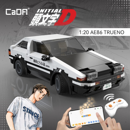 Klocki Konstrukcyjne CaDA Białe Zdalnie Sterowany auto Toyota Trueno AE86 Samochód miejski Initial-D 325 elementów RC Dual Mode C51086W