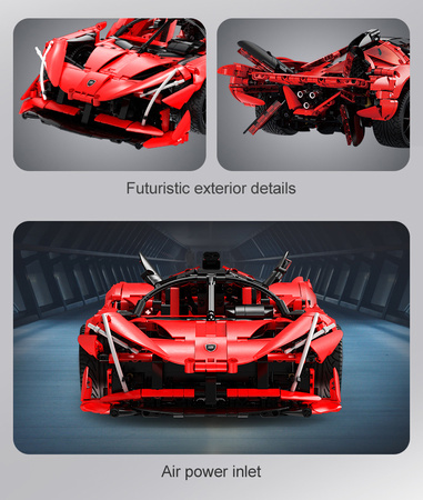 Klocki konstrukcyjne CaDA Duży samochód sportowy 47 cm auto APE Supercar 1823 elementy