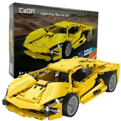 Klocki konstrukcyjne CaDA Samochód sportowy wyścigowy 24 cm Auto Lightning Sports Car z napędem pull back 357 elementów