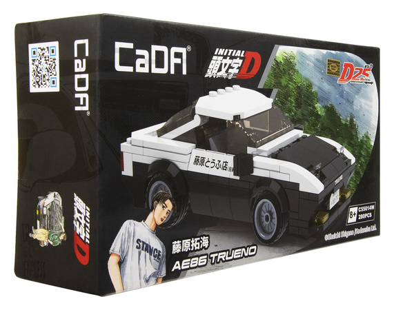 Klocki Konstrukcyjne CaDA Samochód wyścigowy Auto Toyota AE86 Trueno Initial D Czarno-białe autko z klocków Pojazd 280 elementów