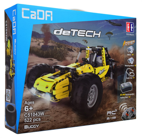 Klocki CaDA Samochód terenowy Auto Buggy Pojazd zdalnie sterowany żółty 522 elementów RC