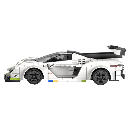 Klocki konstrukcyjne CaDA Samochód zdalnie sterowany Auto wyścigowe białe 22 cm Fantasma Race Car Pojazd 322 elementy RC Dual Mode