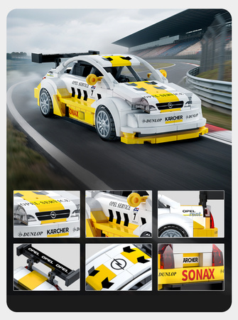 Klocki konstrukcyjne CaDA wyścigówka Samochód wyścigowy Opel Astra V8 Coupe DTM Auto sportowe 305 elementów
