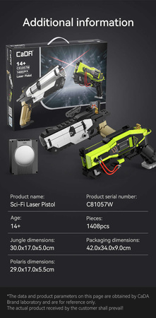 Klocki Konstrukcyjne CaDA broń Pistolety Laserowe dwupak 1408 elementów