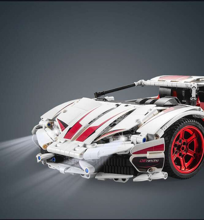 Klocki konstrukcyjne CaDA Duże auto sportowe 49 cm biały Super Car Samochód 1696 elementów