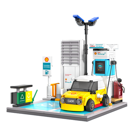 Klocki Konstrukcyjne CaDA Budynek Shell Stacja do ładowania samochodów 308 elementów