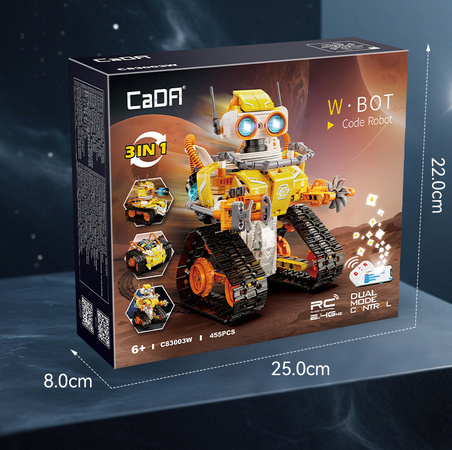Klocki konstrukcyjne CaDA model robot W.Bot zdalnie sterowany Code Robot RC 3w1 455 elementów 
