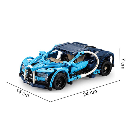Klocki CaDA 6w1 zestaw klocków konstrukcyjnych Blue Phantom Niebieski pojazd kaskaderski 509 elementów Samochód Auto Motor Motocykl Napęd pull-back STEAM