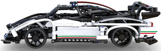 Klocki konstrukcyjne CaDA Zdalnie sterowany Pojazd samochód Z-Wind Białe auto Wyścigowe RC 457 elementów Dual Mode