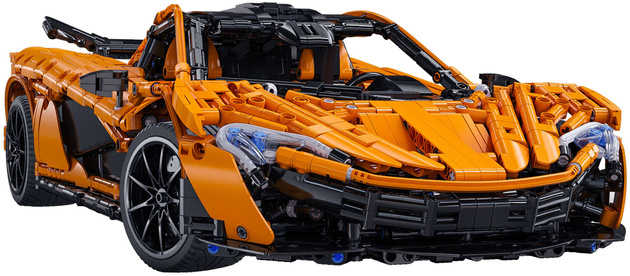 Klocki konstrukcyjne CaDA Pomarańczowy duży samochód 46 cm Wyścigówka Auto Sportowe Autko Wyścigowe Assassin XR Pojazd RC 3617 elementów