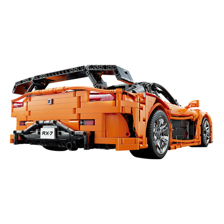 Klocki konstrukcyjne CaDA Zdalnie sterowane auto 56 cm pomarańczowy samochód pojazd wyścigówka Mazda RX-7 3305 elementów RC