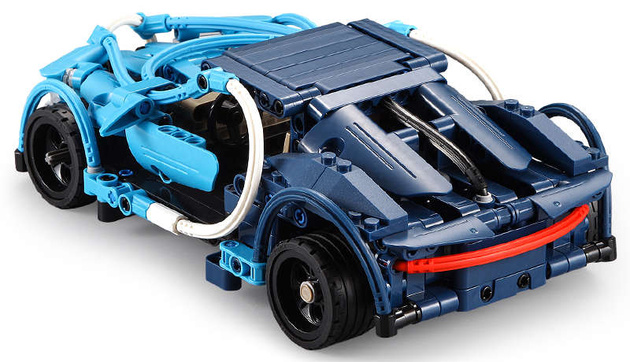 Klocki CaDA 6w1 zestaw klocków konstrukcyjnych Blue Phantom Niebieski pojazd kaskaderski 509 elementów Samochód Auto Motor Motocykl Napęd pull-back STEAM
