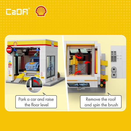 Klocki Konstrukcyjne CaDA Budynek Shell Myjnia Samochodowa 294 elementy