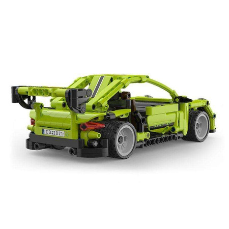 Klocki konstrukcyjne CaDA Samochód Wyścigówka z napędem Pull-back Zielone Auto Wyścigowe Legend Sports Car 387 elementów
