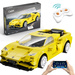 Klocki konstrukcyjne CaDA Samochód zdalnie sterowany Auto wyścigowe 20 cm żółty EVO Race Car Pojazd 289 elementów RC Dual Mode
