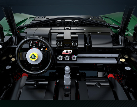 Klocki konstrukcyjne CaDA Samochód 54 cm autko miejskie Lotus Exige Cup 430 ciemnozielony Pojazd 3730 elementów