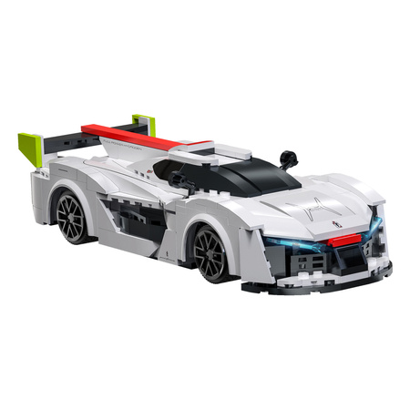 Klocki konstrukcyjne CaDA Samochód zdalnie sterowany Auto wyścigowe 20 cm Biały Pininfarina H2 Speed Pojazd 296 elementów RC Dual Mode