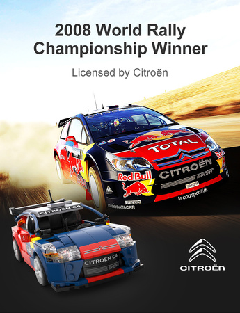 Klocki konstrukcyjne CaDA Zdalnie sterowana wyścigówka Samochód wyścigowy Citroen C4 WRC Auto sportowe Pojazd Dual Mode RC 329 elementów