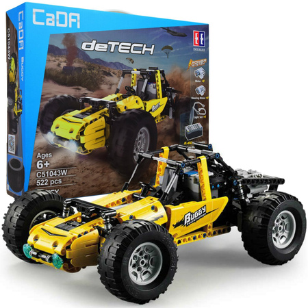 Klocki CaDA Samochód terenowy Auto Buggy Pojazd zdalnie sterowany żółty 522 elementów RC