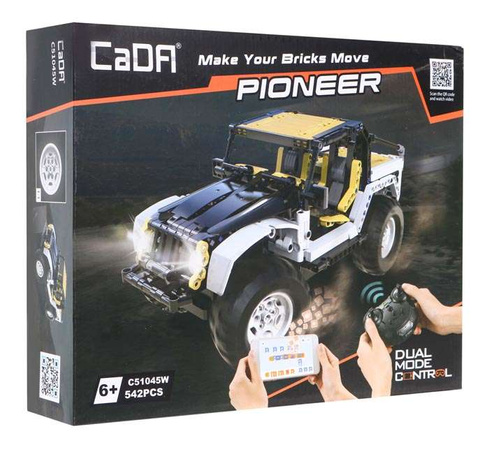 Klocki konstrukcyjne CaDA Zdalnie Sterowany samochód terenowy Auto Jeep Pioneer Pojazd Dual Mode RC 542 elementy