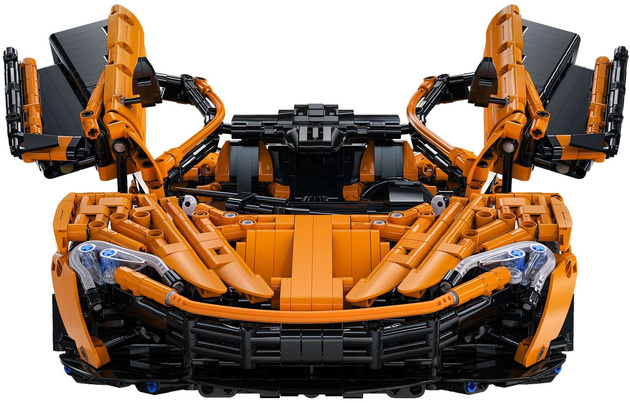 Klocki konstrukcyjne CaDA Pomarańczowy duży samochód 46 cm Wyścigówka Auto Sportowe Autko Wyścigowe Assassin XR Pojazd RC 3617 elementów