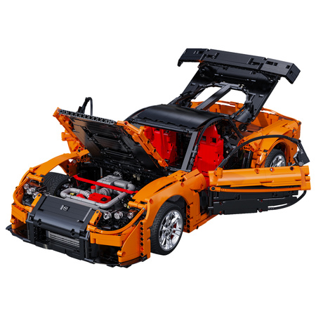 Klocki konstrukcyjne CaDA Zdalnie sterowane auto 56 cm pomarańczowy samochód pojazd wyścigówka Mazda RX-7 3305 elementów RC
