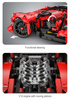 Klocki konstrukcyjne CaDA Zdalnie sterowany duży samochód sportowy 47 cm Auto z napędem Power System Pro APE Supercar Światło LED RC 1823 elementy