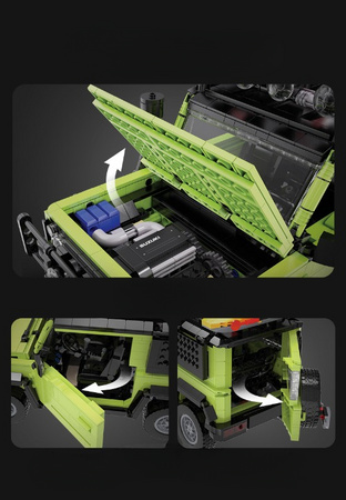 Klocki konstrukcyjne CaDA Duży samochód terenowy 2w1 Suzuki Jimny zielone auto Off Roader terenówka 1803 elementy