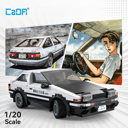 Klocki Konstrukcyjne CaDA Białe Zdalnie Sterowany auto Toyota Trueno AE86 Samochód miejski Initial-D 325 elementów RC Dual Mode C51086W