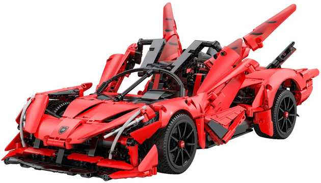Klocki konstrukcyjne CaDA Zdalnie sterowany duży samochód sportowy 47 cm Auto z napędem Power System Pro APE Supercar Światło LED RC 1823 elementy