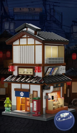 Klocki Konstrukcyjne CaDA Budynek Izakaya gospoda w japońskim stylu światło LED 1195 elementów C66019W