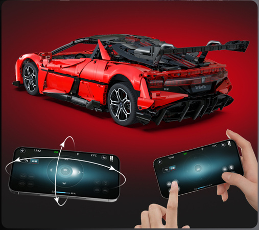 Klocki konstrukcyjne CaDA wyścigówka Samochód wyścigowy zdalnie sterowany Aplikacją Klocki BYD YangWang U9 Auto sportowe 3671 elementów