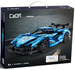 Klocki konstrukcyjne CaDA Zdalnie sterowany samochód sportowy 39 cm Auto wyścigowe Helios Wyścigówka Dual Mode RC Światła LED 419 elementów