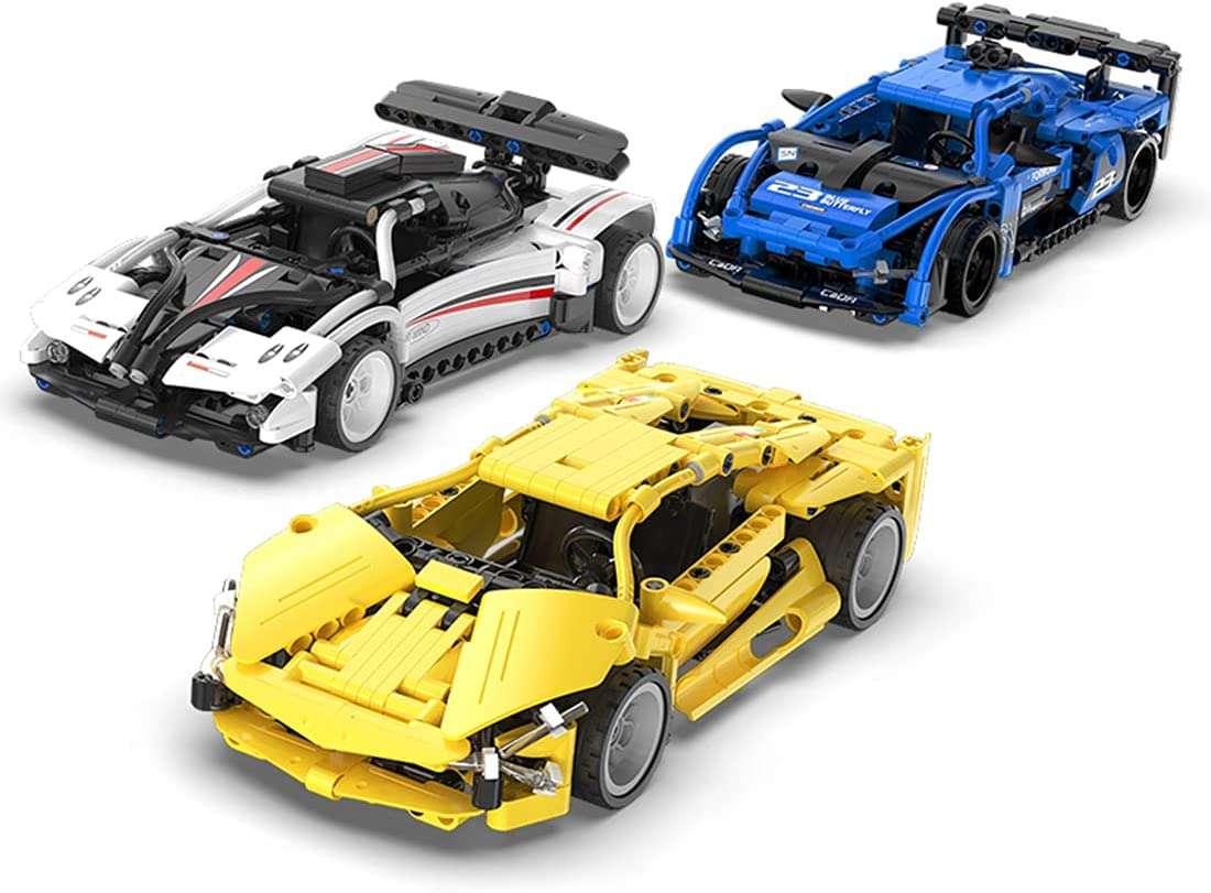 CADA Race Car Building Toys - Pull Back 321Pcs Z-Wind Sport Car Building  Brick Kit for 6 7 8 9 10 + Years Old Boys Kids Birthday Gifts, STEM Toy