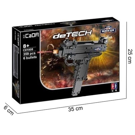 Cada C81008W Klocki broń strzela pistolet maszynowy Micro UZI + amunicja 