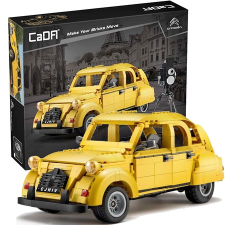 Klocki CaDA Master Czerwone Auto Klasyczne Sportowe + Pojazd żółty Citroen 2CV Auto miejskie 2667 el.