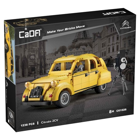 Klocki CaDA Master Czerwone Auto Klasyczne Sportowe + Pojazd żółty Citroen 2CV Auto miejskie 2667 el.