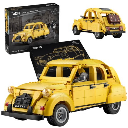 Klocki CaDA Master Czerwone Auto Klasyczne Sportowe + Pojazd żółty Citroen 2CV Auto miejskie 2667 el.