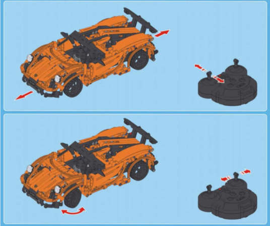 Klocki CaDA Samochód sportowy Pojazd zdalnie sterowany Sports Car 918 Auto pomarańczowe 421 elementów RC