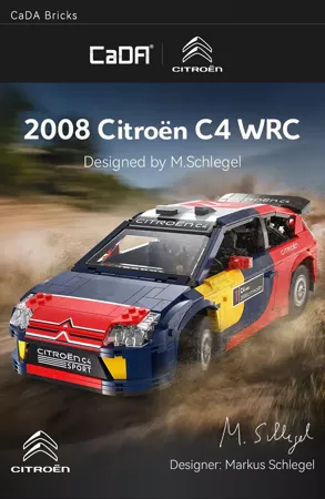 Klocki CaDA Zdalnie sterowany samochód wyścigowy Citroen C4 WRC z napędem Power System Pro RC 1569 el. C62005W/JV1010/JV8011/JV5028/JV5029