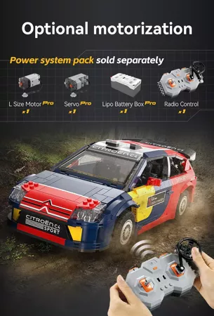 Klocki CaDA Zdalnie sterowany samochód wyścigowy Citroen C4 WRC z napędem Power System Pro RC 1569 el. C62005W/JV1010/JV8011/JV5028/JV5029