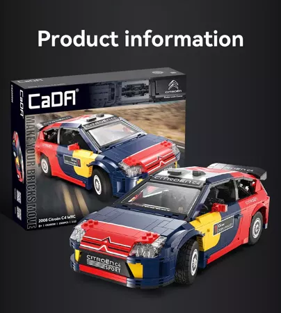 Klocki CaDA Zdalnie sterowany samochód wyścigowy Citroen C4 WRC z napędem Power System Pro RC 1569 el. C62005W/JV1010/JV8011/JV5028/JV5029