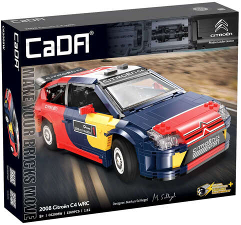 Klocki CaDA Zdalnie sterowany samochód wyścigowy Citroen C4 WRC z napędem Power System Pro RC 1569 el. C62005W/JV1010/JV8011/JV5028/JV5029